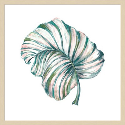 Island Leaf III 25"x25" Svelte Natural Wood Framed Wall Art Print