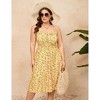Coolmee Womens Plus Size Summer Midi Dresses Sleeveless Spaghetti Strap Floral Button Down Beach Long Dress - 2 of 4
