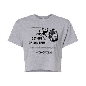 Women's - Monopoly - Get Out Of Jail Free Cropped Graphic T-Shirt - 1 of 4