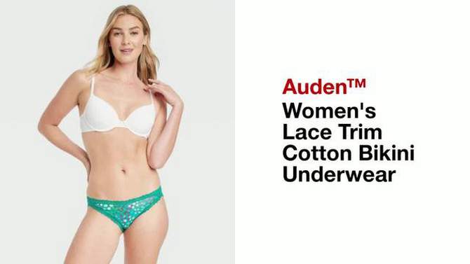 Women's Lace Trim Cotton Bikini Underwear - Auden™, 2 of 6, play video