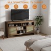 Homhougo 58" inch Rattan TV Stand for TV up to 65 Inch, Boho Entertainment Center with Storage,TV Console Cabinet Brown - 3 of 4