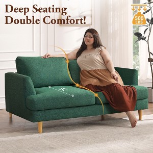Gericco Loveseat Sofa 56" Mid Century Modern Small Couches for Small Spaces 2-Seat Upholstered Cushion Sofa Couches for Bedroom Apartment - 1 of 4