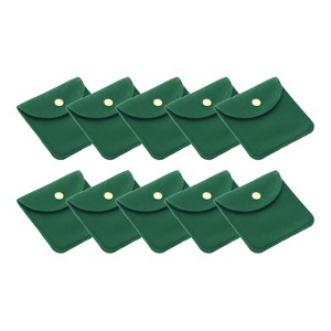 Unique Bargains Portable  Velvet Snap Button Soft Storage Jewelry Pouches 10 Pcs - 1 of 4