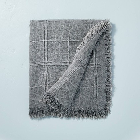 Grey textured throw blanket new arrivals