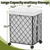 ALEXOUN  Rolling Laundry Hamper with Wheels,Black Metal Frame with Washable White Liner,Collapsible Design Laundry Hampe for Laundry Room,Bathroom - 3 of 4