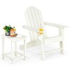 Costway 2 PCS Patio Adirondack Chair Side Table HDPE Weather Resistant Cup Holder Navy/White - 2 of 4