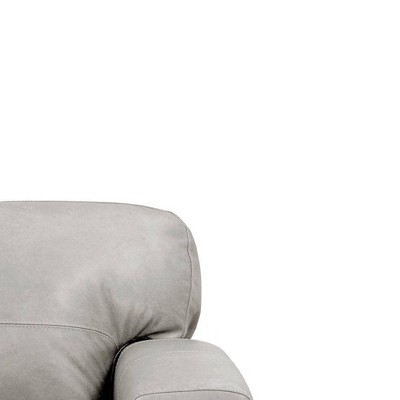 Cornelia 43" Beige Leather Mid-Century Modern Accent Chair