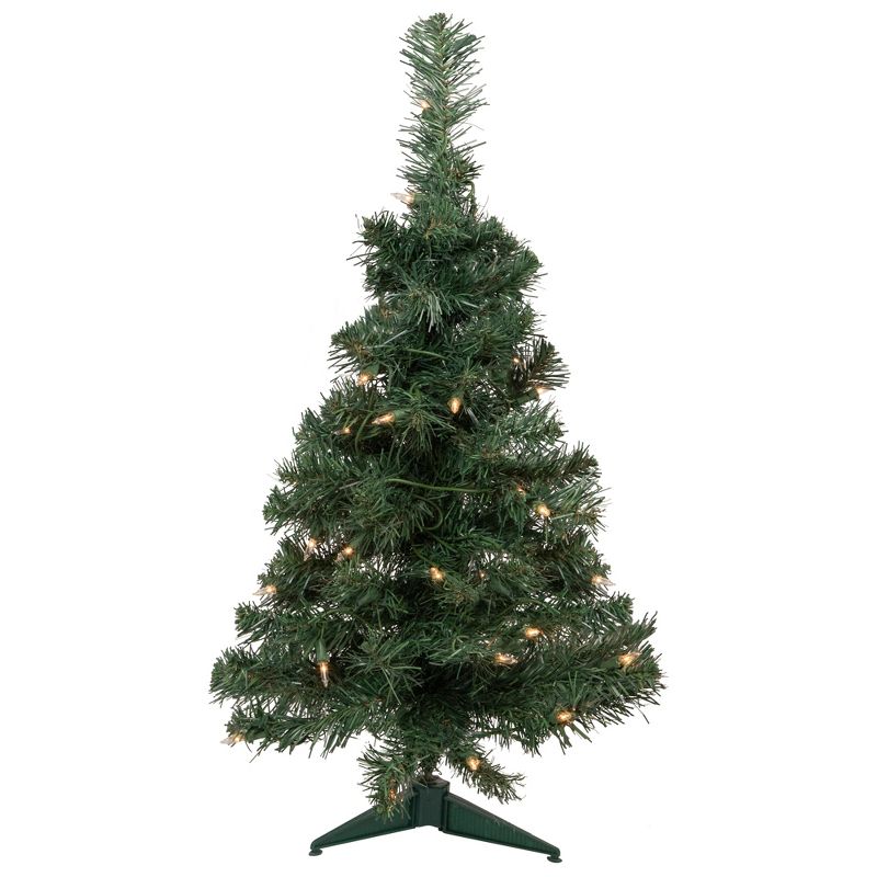 Northlight 2' Pre-Lit Slim Blackwater Fir Artificial Christmas Tree - Clear Lights, 1 of 8