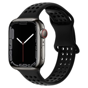 HTUTWOO Apple Watch Band, Breathable Silicone Sport Wristband Strap 38/40/41/42/44/45/46/49mm for iWatch Series 10 9 8 7 6 5 4 3 2 1 Ultra SE - 1 of 4