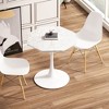 NicBex Contemporary Octagonal Dining Table with Printed White Marble Table Top Metal Base White - 2 of 4