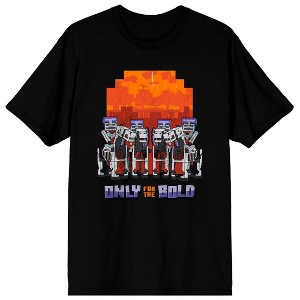 Minecraft Only the Bold Men's Graphic Tee Pixel-Art Character
