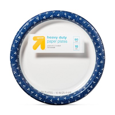 Blue Floral Paper Plate 10" - 54ct - up&up&trade;