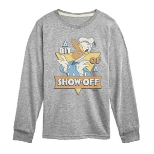 Boys' - Disney - Donald Bit Of A Show Off Long Sleeve Graphic T-Shirt - 1 of 4