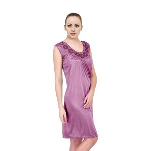 Ezi Satin Nightgowns for Women - Soft & Breathable Knee-Length Night Gowns - 1 of 4