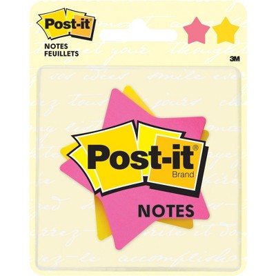 3M Shaped Note Pads Star 3"x3" 75 Sheets 2/PK YW 7350SSSTR