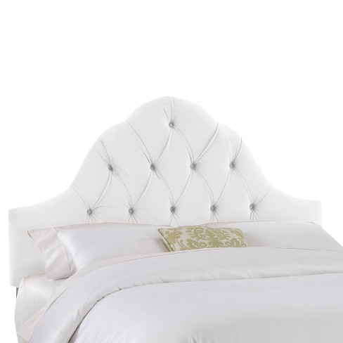 Toulouse Velvet Headboard White King Skyline Furniture