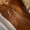 Gold & Silver Dangle Earrings Set: Hypoallergenic Pearl Threader Chain Earrings | Non-Tarnish - 3 of 4