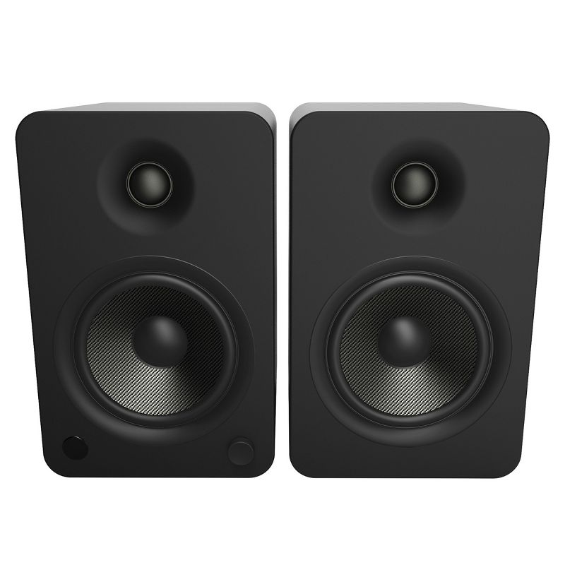 Kanto YU6 Powered Bookshelf Speakers with Bluetooth (Matte Black) with SP9 Desktop Stands (Black), 5 of 16