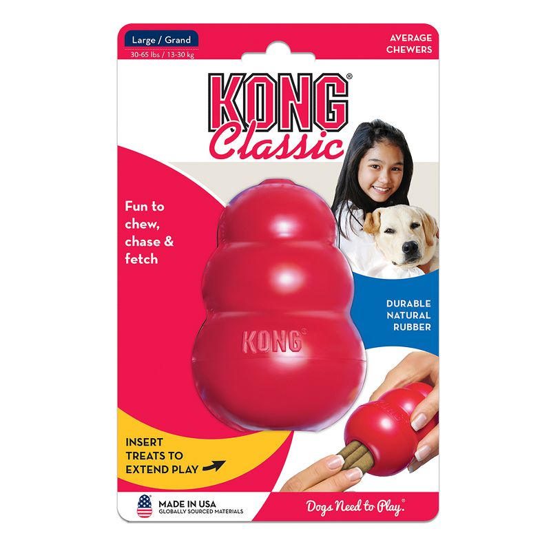 KONG Refillable Classic Chew Dog Toy - Red, 4 of 15