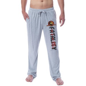 Mortal Kombat Mens' Fatality High Punch Arrows Sleep Pajama Pants Grey - 1 of 3