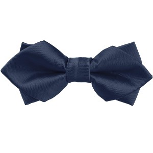 Elerevyo Men's Pre-tied Pointed Satin Solid Formal Wedding Bow Ties - 1 of 4
