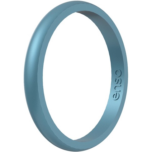 Enso Rings Birthstone Classic Silicone Ring - Blue Topaz, Size 6, Breathable & Flexible Wedding Band