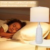 KTMBDW 23" Modern Ceramic Table Lamp Set of 2 for Living Room White Desk Lamps for Bedroom Farmhouse Bedside Nightstand Bedside Lamp Beige - 2 of 4