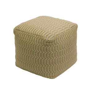 16" Hand Woven Pouf Ottoman Sand - National Tree Company - 1 of 3