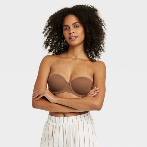 Women's Lightly Lined Strapless Bra - Auden™ Cocoa 34a : Target