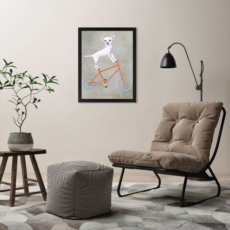 Americanflat Animal Modern Chihuahua On Bicycle By Coco De Paris Black Frame Wall Art, 6 of 7