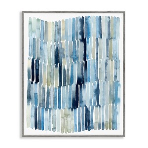 Stupell Industries Nautical Inspired Abstraction Blue Beige Blocked Lines Framed Giclee Art - 1 of 4