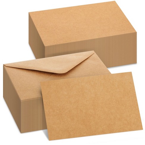 100 Pack Bulk Kraft Paper Blank Postcards for Mailing, Wedding