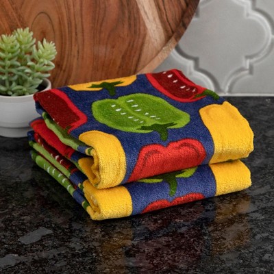 Vibrant Peppers Print Cotton Kitchen Towel Set