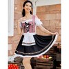 Women's Traditional Bavarian Dirndl Dress - Plaid Bodice Off-Shoulder Sleeves & Apron Skirt for Folk Gatherings - 2 of 4