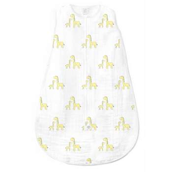 SwaddleDesigns Muslin Sleeping Sack Wearable Blanket - Yellow Giraffe - M