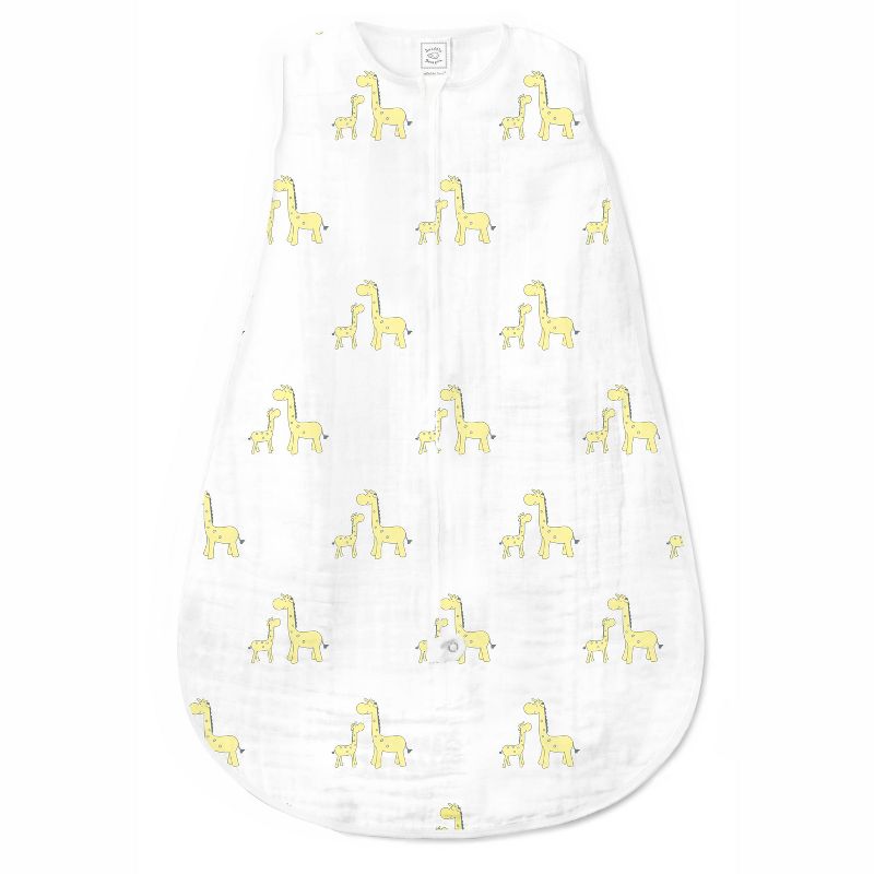 SwaddleDesigns Muslin Sleeping Sack Wearable Blanket - Yellow Giraffe - M, 1 of 4