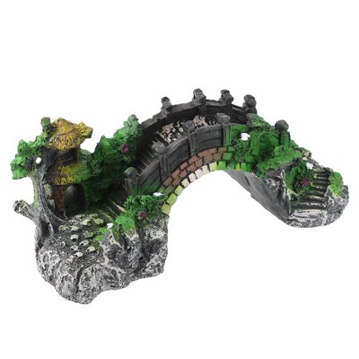 Unique Bargains Aquarium Decorations Arch Bridge Decoration Resin Fish Accessories Multicolor 7.09" Length 1 Pcs