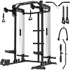 ER KANG Power Cage, 2000LB Squat Rack, Dual Pulley Cable Crossover System, Multi-function Free Weight Home Gym Workout Machine with Attachments - 2 of 4