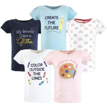 Hudson Baby Infant and Toddler Girl Short Sleeve T-Shirts, Creativity