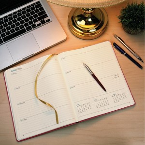 Global Printed Products Textured Cover Weekly Monthly Planner 8" x 10" CY 2025 (Pink) - 1 of 4
