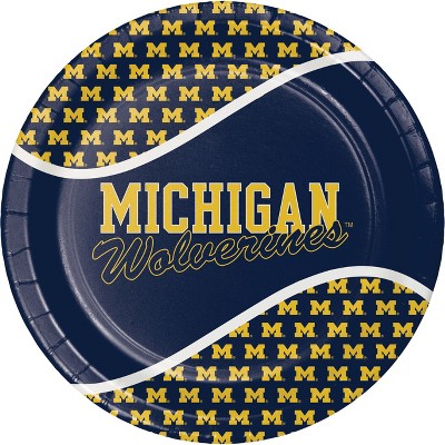 24ct Michigan Wolverines Paper Plates Blue - NCAA