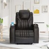 Power Recliner with Power Adjustable Headrest, Charging Device, USB Port, Storage Arms, Cup Holder and Swivel Tray, 4W-ModernLuxe - 2 of 4