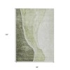 Olive Green And Beige Abstract Washable Indoor Outdoor Area Rug - 3 of 4