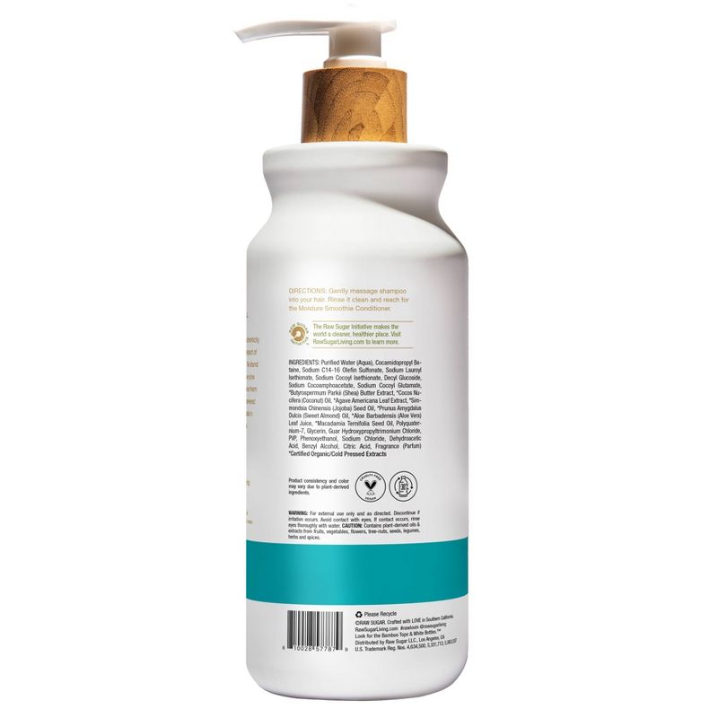 Raw Sugar Moisture Smoothie Shampoo Infused with Coconut + Agave + Sweet Almond Milk - 30 fl oz, 3 of 8