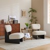 Set of 2 Accent Chair with Beige Upholstery, Comfortable Modern Accent Chairs with Wood Base for Living Room or Office-Maison Boucle - 2 of 4