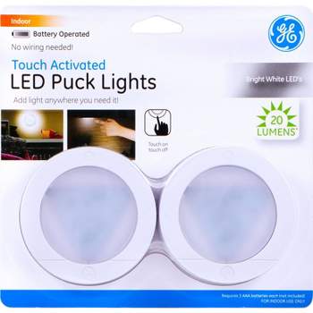 Brilliant Evolution BRRC134 Wireless LED Puck Light 2 Pack with Remote Control 
