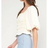 Women's Square Neck Smocked Bodysuit - Style U - 2 of 4
