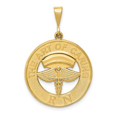 Black Bow Jewelry 14k Yellow Gold The Art of Caring RN Pendant