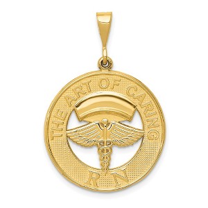 Black Bow Jewelry 14k Yellow Gold The Art of Caring RN Pendant - 1 of 4