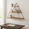 Decorative Triangle Wall Floating Shelf for Home Decor - Elegant 3 Tier Shelf Organizer for Living Room, Bedroom and Office Spaces - 20", Brown - 2 of 4